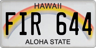 HI license plate FIR644