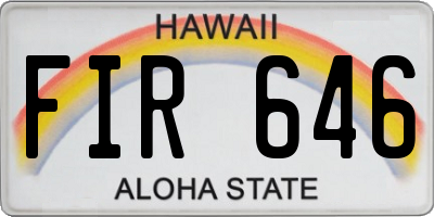 HI license plate FIR646
