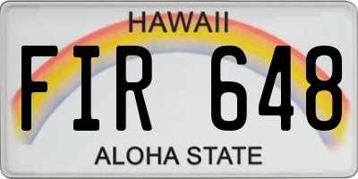 HI license plate FIR648