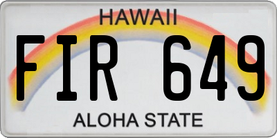 HI license plate FIR649