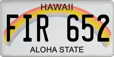 HI license plate FIR652