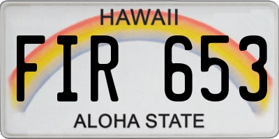 HI license plate FIR653