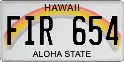 HI license plate FIR654