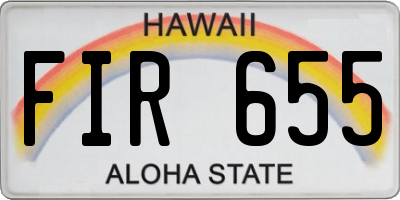HI license plate FIR655