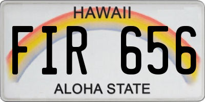 HI license plate FIR656