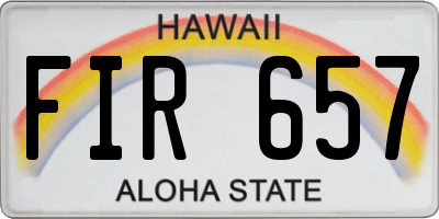 HI license plate FIR657