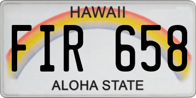 HI license plate FIR658