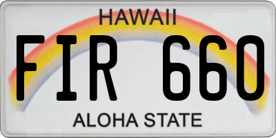 HI license plate FIR660