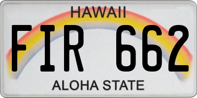 HI license plate FIR662