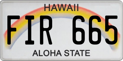 HI license plate FIR665