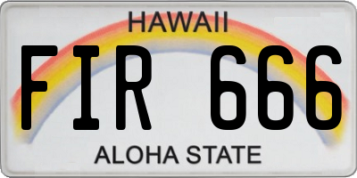 HI license plate FIR666