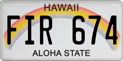 HI license plate FIR674