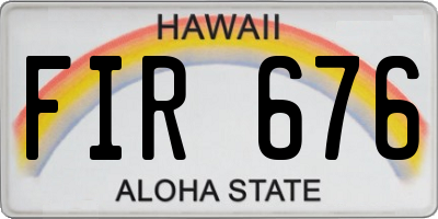 HI license plate FIR676
