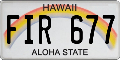 HI license plate FIR677