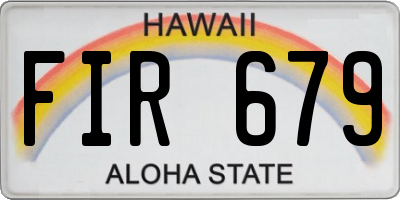 HI license plate FIR679