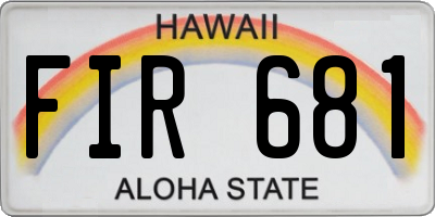 HI license plate FIR681