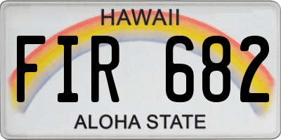 HI license plate FIR682