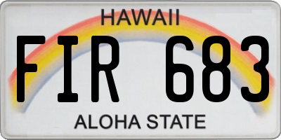 HI license plate FIR683