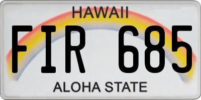 HI license plate FIR685