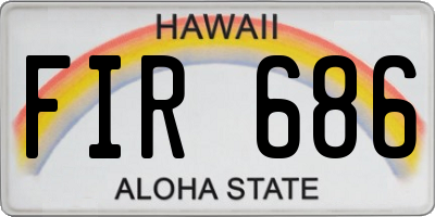 HI license plate FIR686