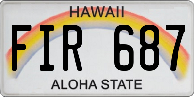 HI license plate FIR687