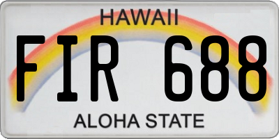 HI license plate FIR688