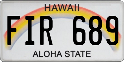 HI license plate FIR689