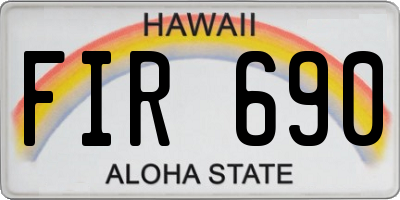 HI license plate FIR690