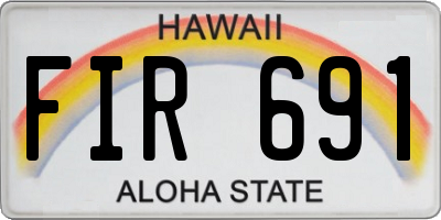 HI license plate FIR691