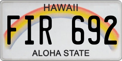 HI license plate FIR692