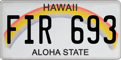 HI license plate FIR693