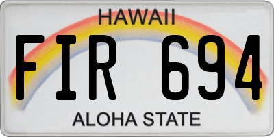 HI license plate FIR694