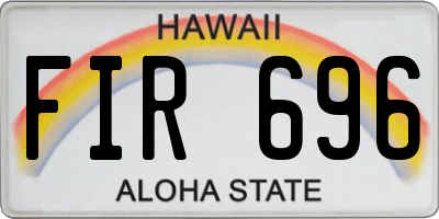 HI license plate FIR696