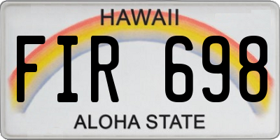 HI license plate FIR698