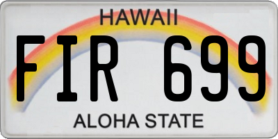 HI license plate FIR699