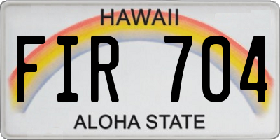 HI license plate FIR704
