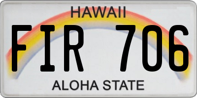 HI license plate FIR706