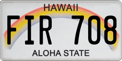 HI license plate FIR708