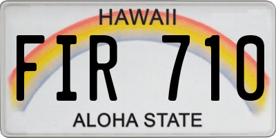 HI license plate FIR710
