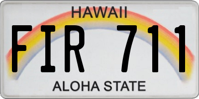 HI license plate FIR711