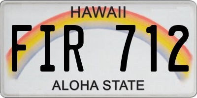 HI license plate FIR712