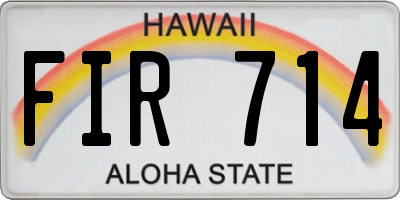 HI license plate FIR714
