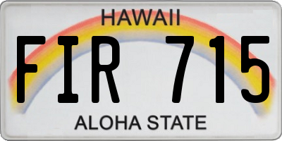 HI license plate FIR715