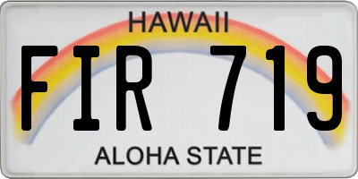 HI license plate FIR719