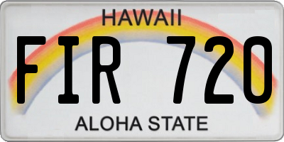HI license plate FIR720