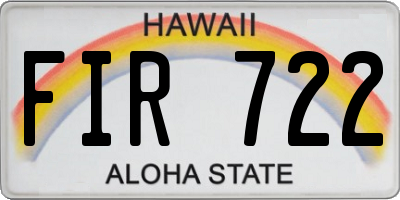 HI license plate FIR722