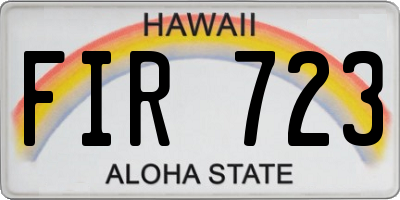 HI license plate FIR723