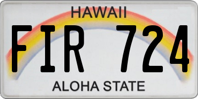 HI license plate FIR724