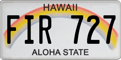 HI license plate FIR727