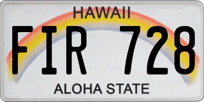 HI license plate FIR728